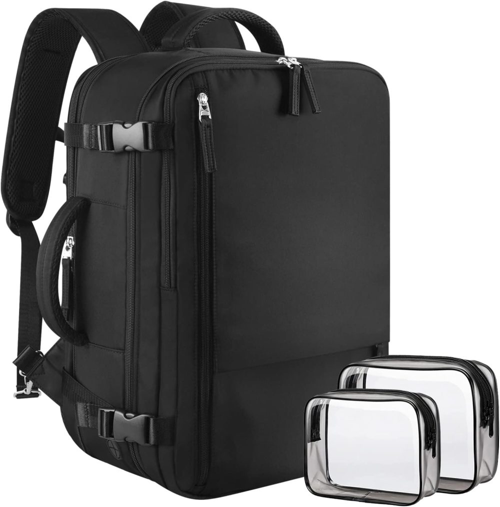 Large Travel Backpack for Women Men, Expandable 40L Carry On Backpack, 17 Inch Laptop Backpack College Bookbag, Waterproof Travel bag as Person Item Flight Approved