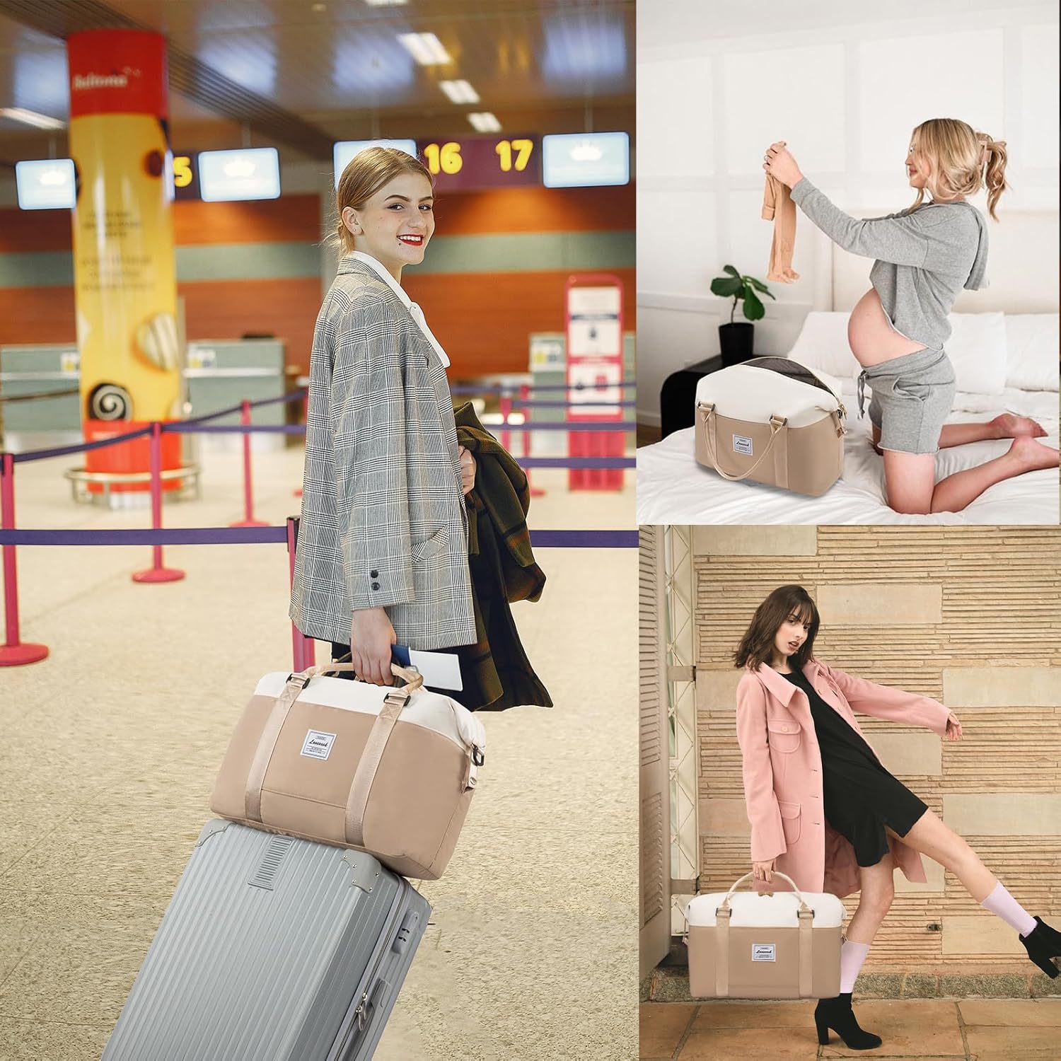 Weekender Bag for Women Cute Travel Tote Bag Gym Duffel Bag with Toiletry Bag Carry On Bag Overnight Hospital Bag - Image 6