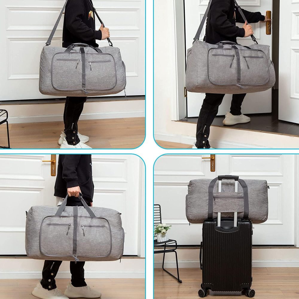 Travel Duffle Bag for Men, 65L 85L 115L Foldable Travel Duffel Bag with Shoes Compartment Overnight Bag for Men Women - Image 5